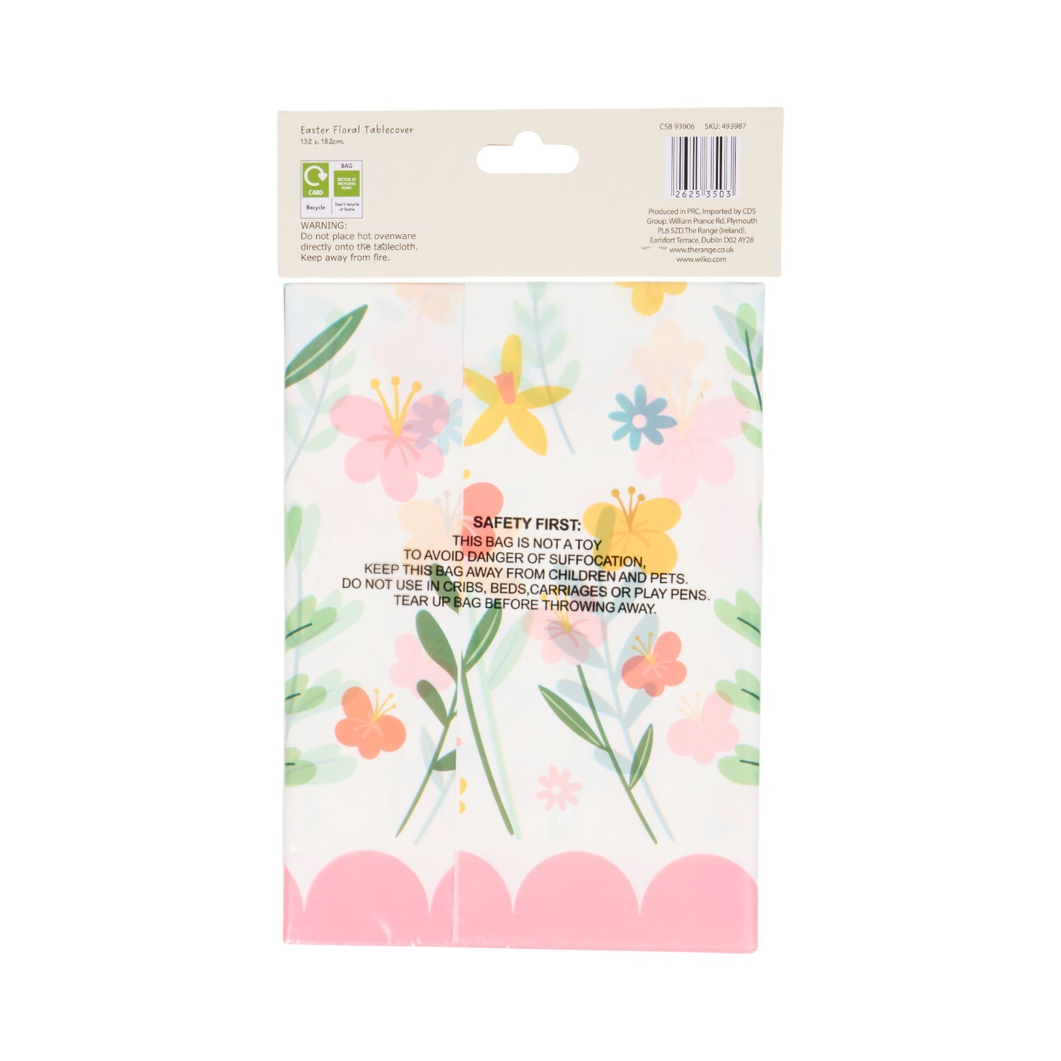 Easter Floral Table Cover White Image 2