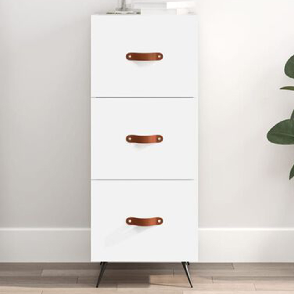 vidaXL 3 Drawer White Sideboard Image 1