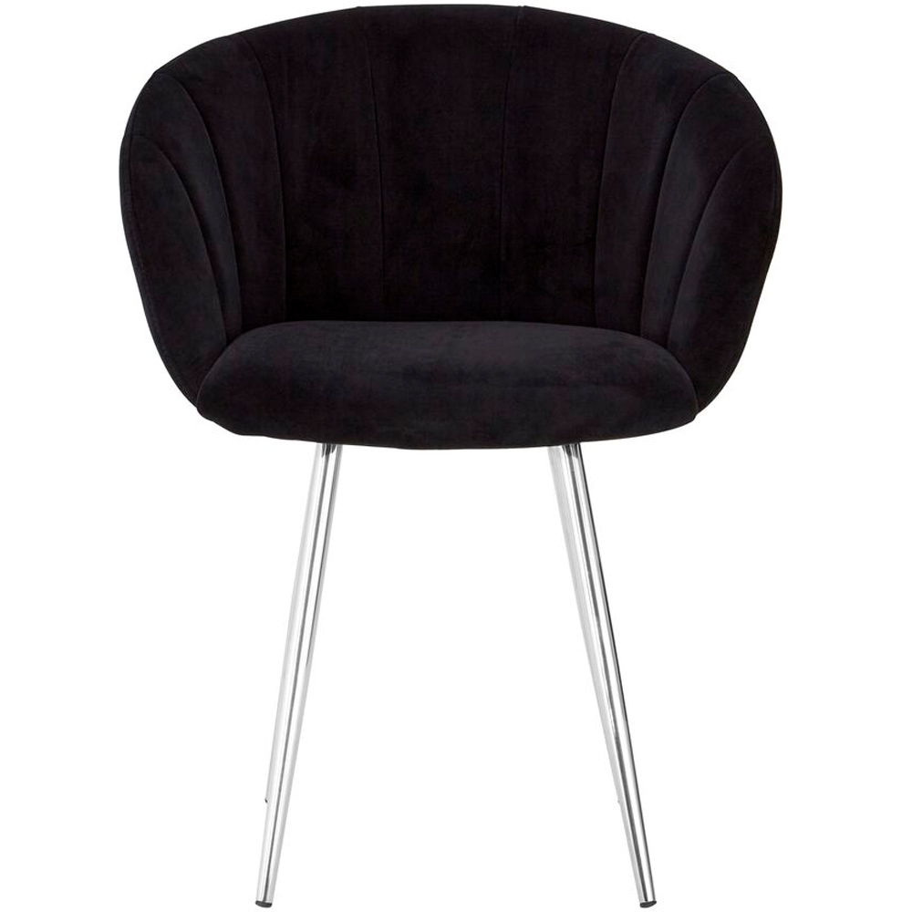 Premier Housewares Vogue Black and Silver Velvet Chair Image 2