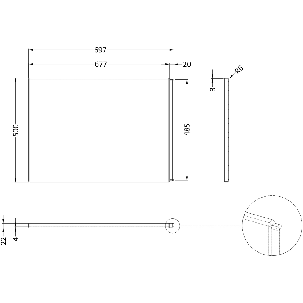nuie White Shower Bath End Panel 700mm Image 2