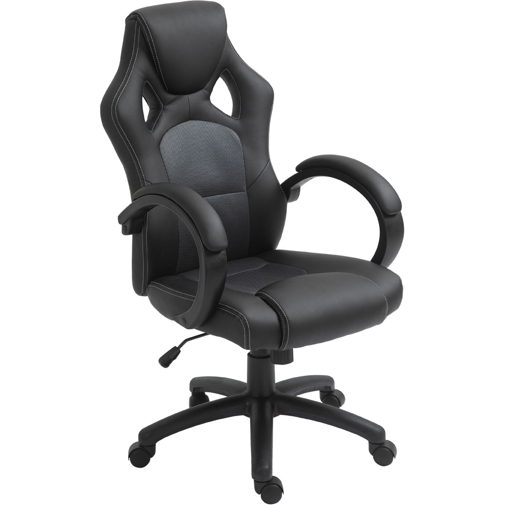 Portland Black Faux Leather Swivel Computer Desk Office Chair Image 2