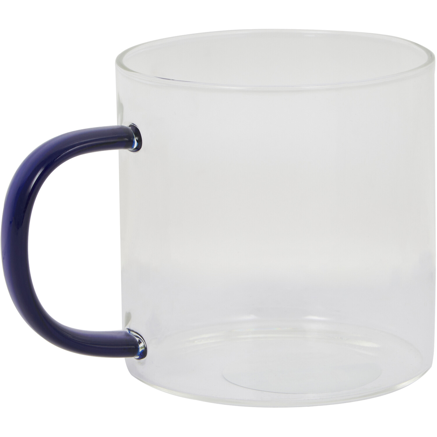Borosilicate Glass Mug with Colour Handle - Clear Image 3