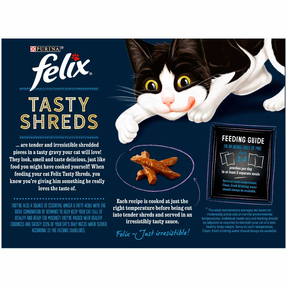 Felix Tasty Shreds Mixed Selection in Gravy Cat Food 12 x 80g Image 4