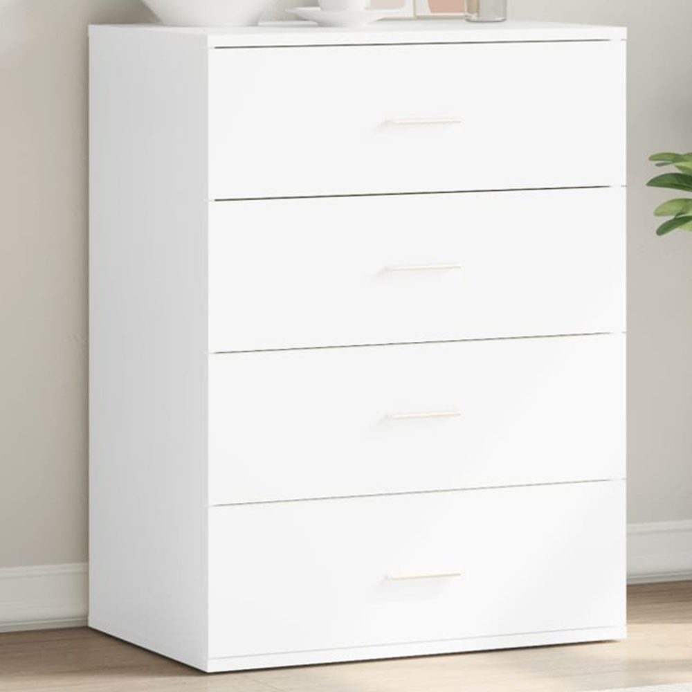 vidaXL 4 Drawer White Sideboard Image 1