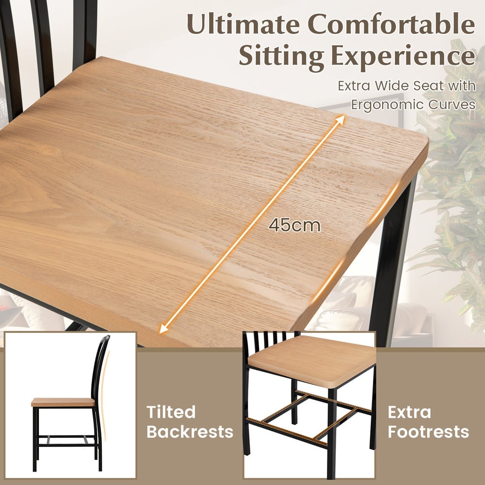 Costway Set of 2 Black Dining Chair with Footrest Image 8