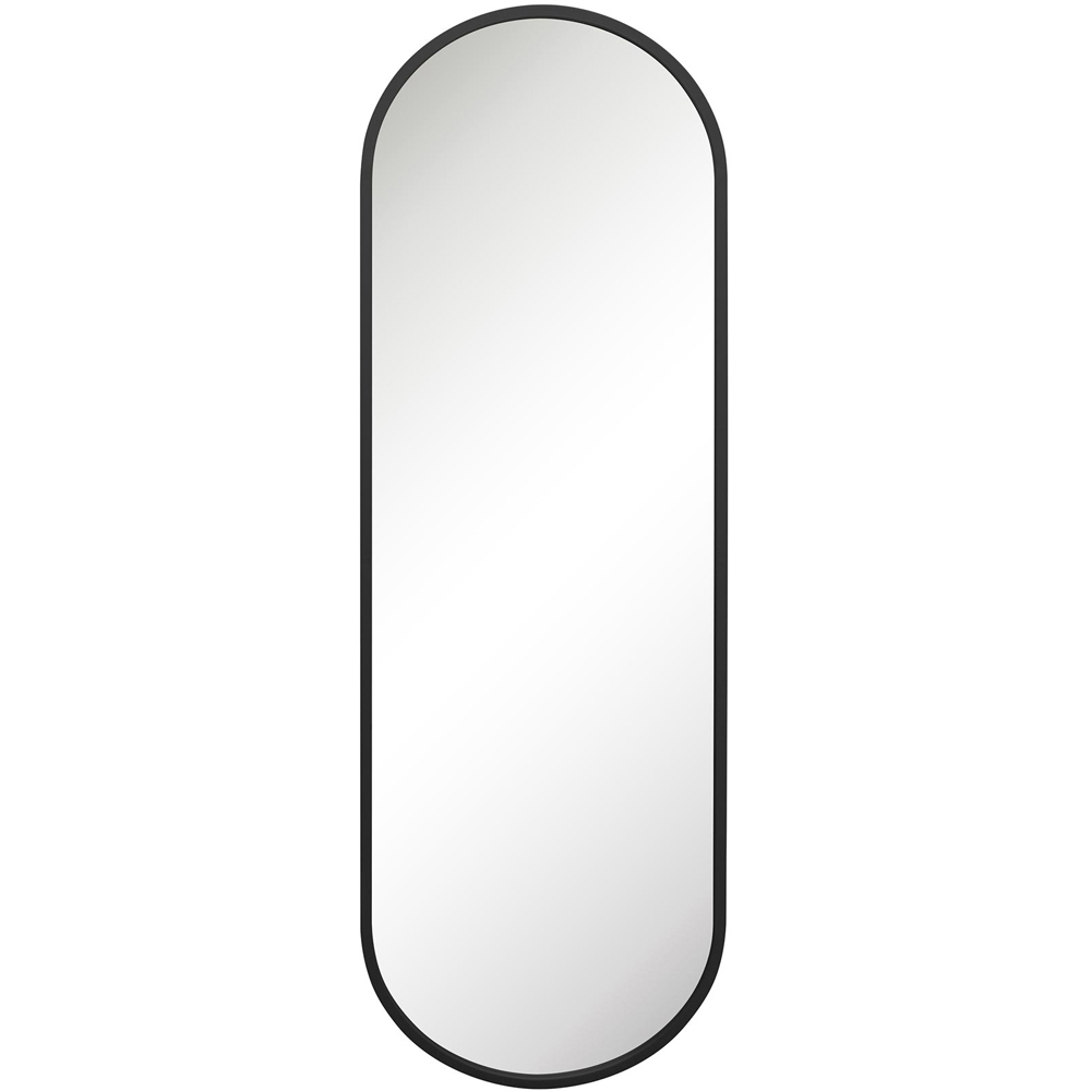 The Vultus Black Double Arched Metal Leaner Wall Mirror 180 x 60cm Image 1