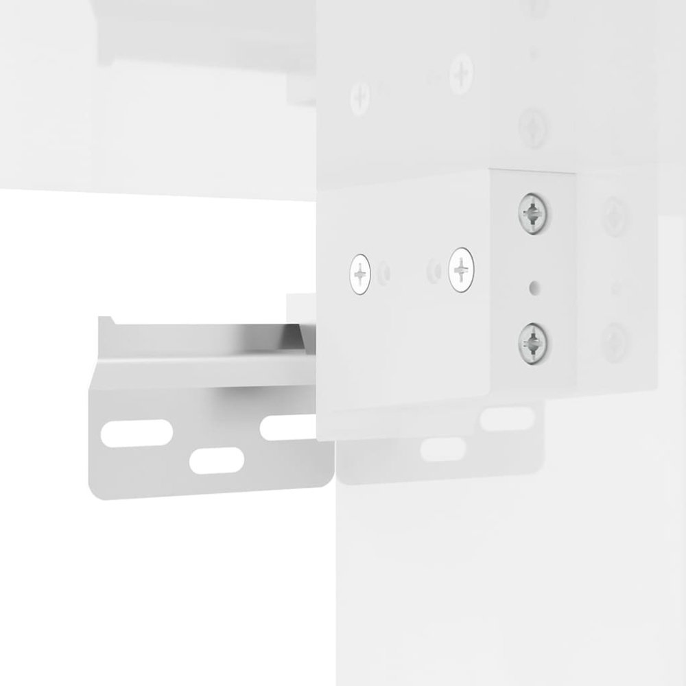 vidaXL Single Door High Gloss White Wall Mounted TV Cabinet Image 9