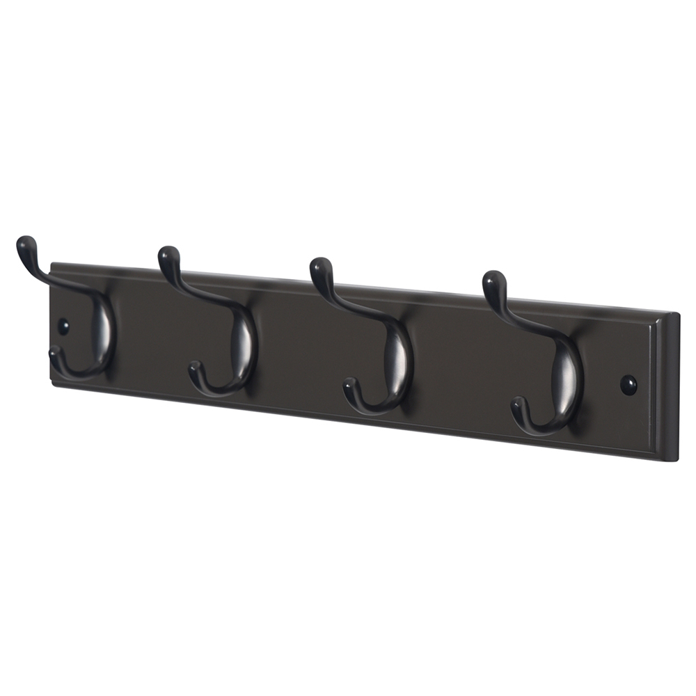 House of Home Black 4 Double Hook Mounted Board Image 1