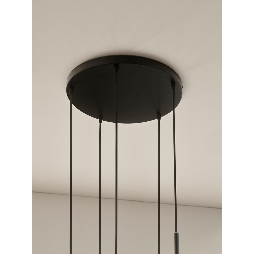 Nordlux Luana 5-Exits Black Metal Pendant Light Canopy Image 2
