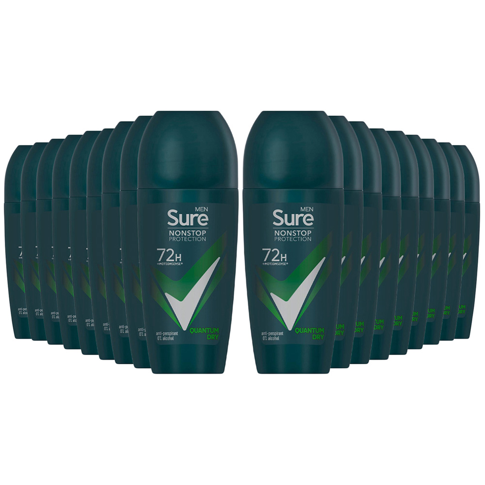 Sure Men 72H Non-Stop Protection Anti Perspirant Quantum Dry Deodorant Stick 50ml 18 Pack Image 1