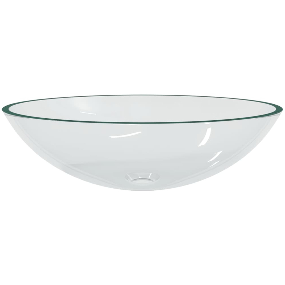 vidaXL Transparent Glass Wash Basin 140 x 500 x 370mm Image 2