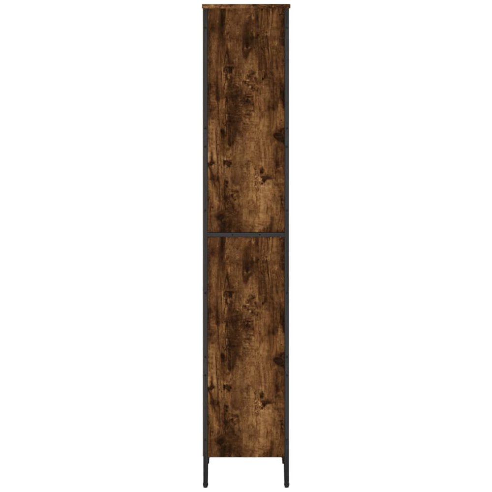 vidaXL 5 Shelf Smoked Oak Tall Bookcase Image 4