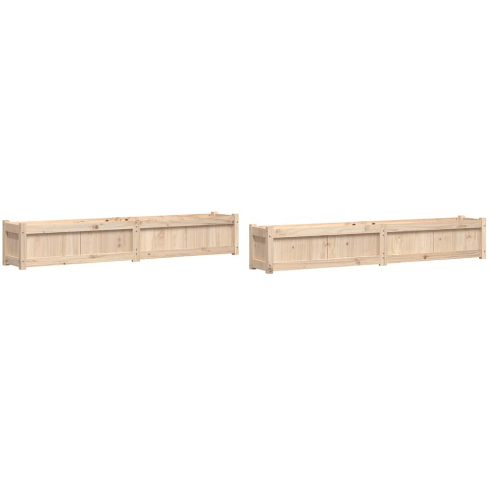 vidaXL Natural Solid Pine Wood Garden Planter 180 x 31 x 31cm 2 Pack Image 5