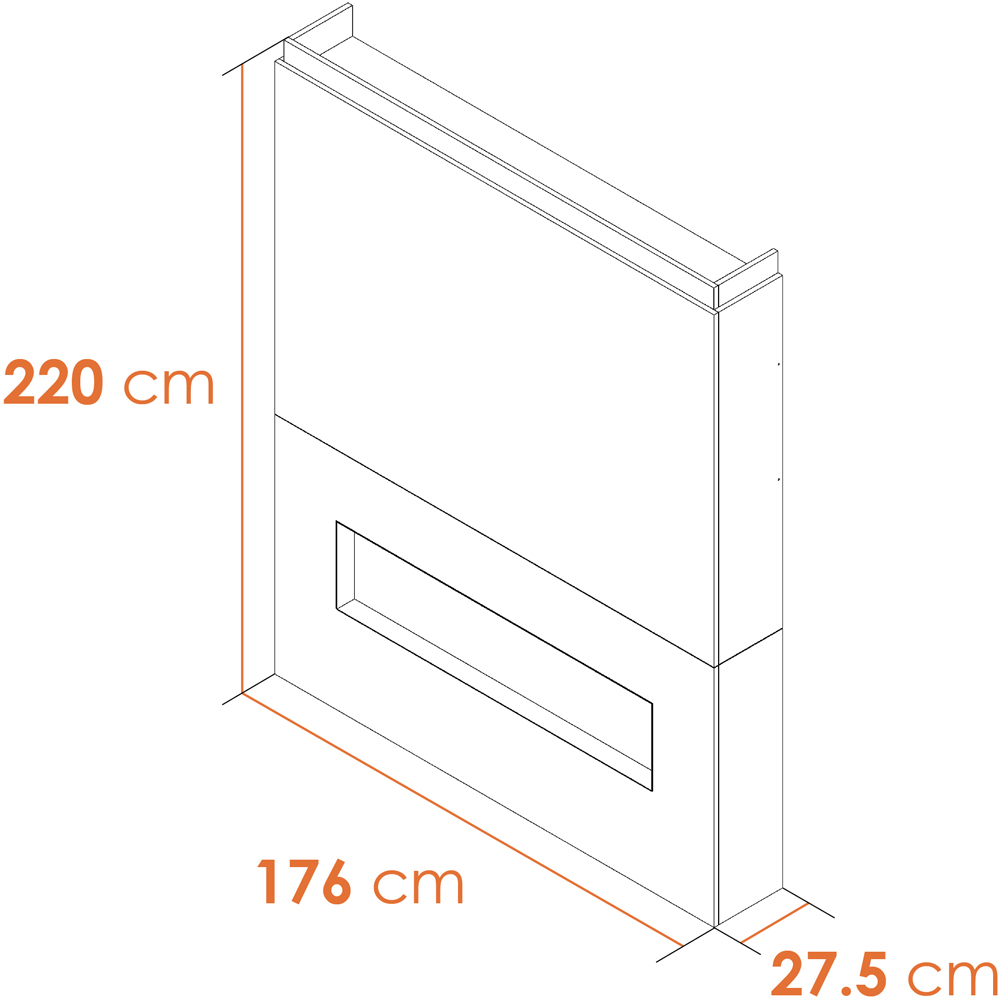 Adam Sahara Fully Inset Media Wall with Electric Fireplace 51 inch Image 6