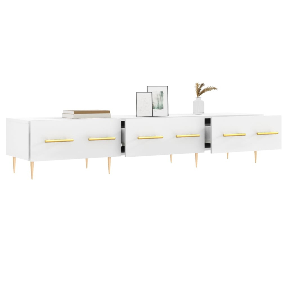 vidaXL 3 Drawer White TV Cabinet Image 4