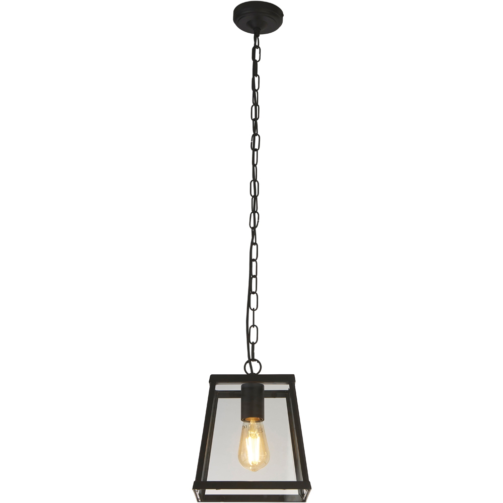 Lighting Collection Eavis Matt Black Industrial Pendant Light Image 3