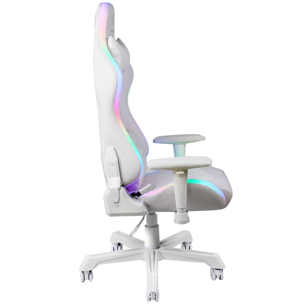 Deltaco White Leather RGB LED Gaming Chair Image 4