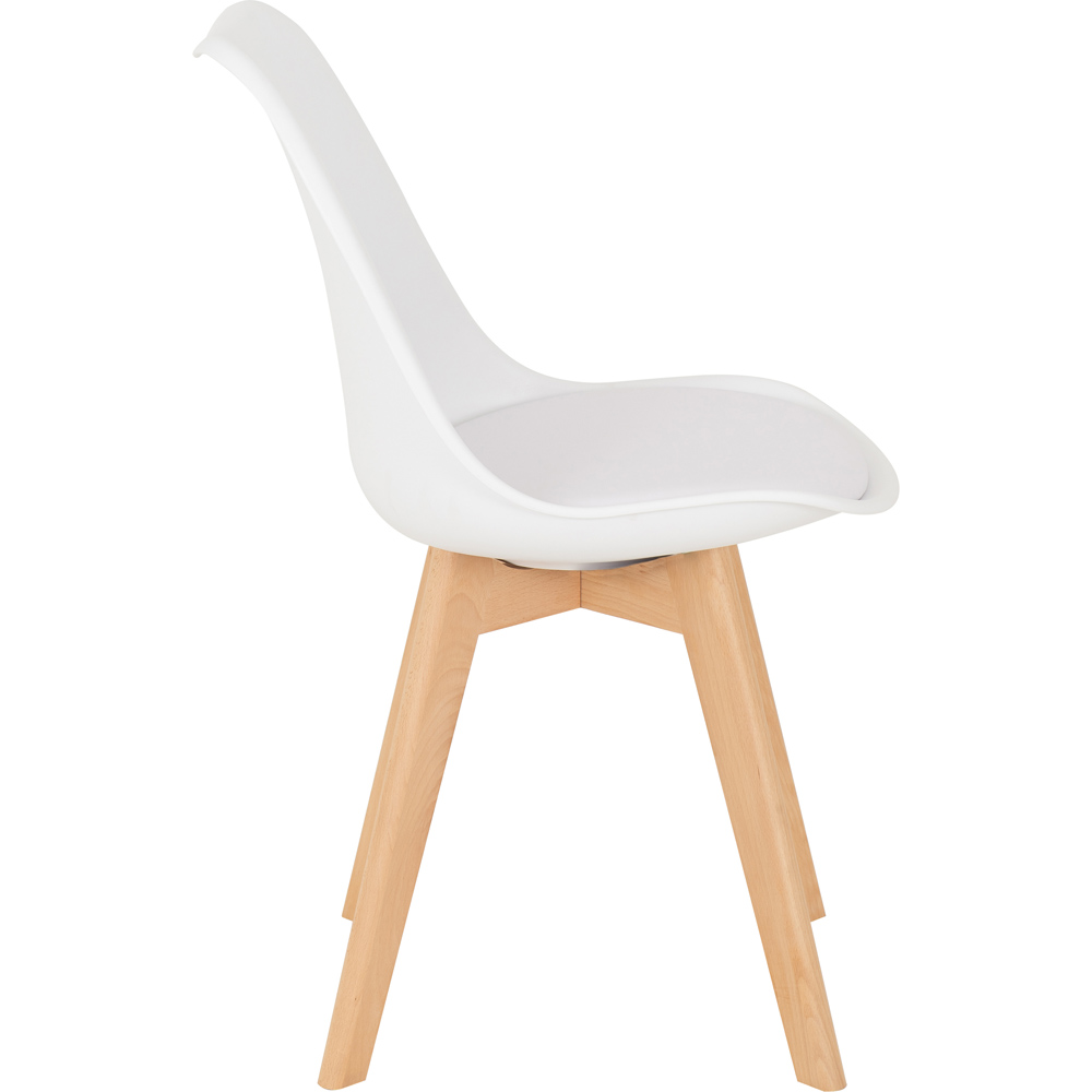 Seconique Bendal Set of 2 White Beech Faux Leather Dining Chair Image 6
