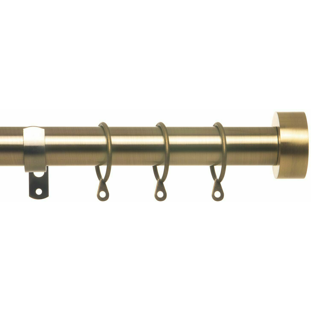 Home Treats 40 to 218cm Extendable Antique Brass Flat Curtain Pole Image 1