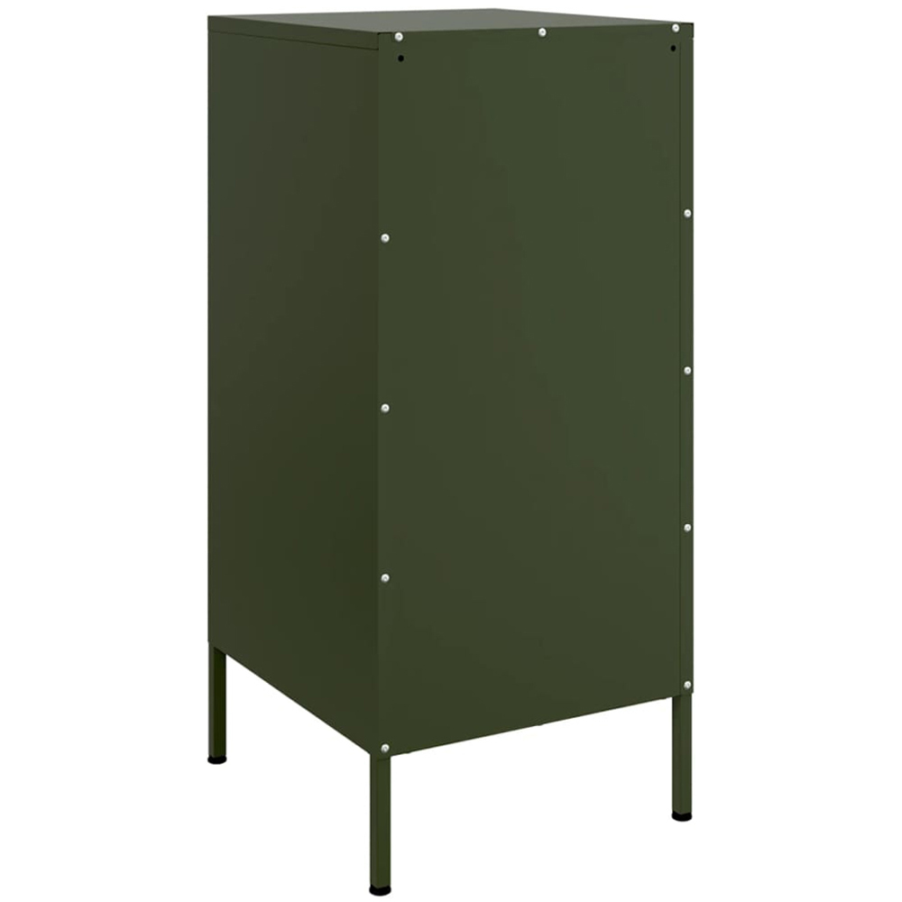 vidaXL Single Door Olive Green Metal Sideboard Set of 2 Image 8