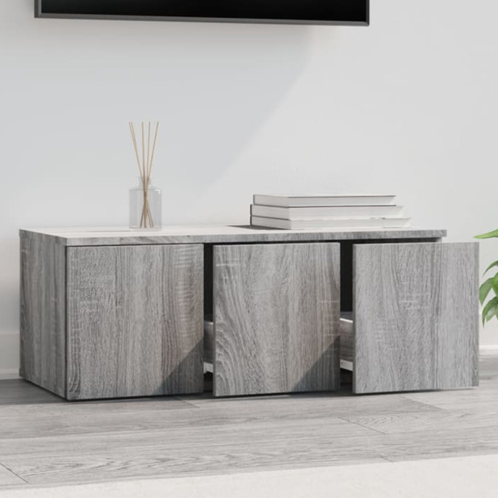 vidaXL 3 Drawer Grey Sonoma TV Cabinet Image 1