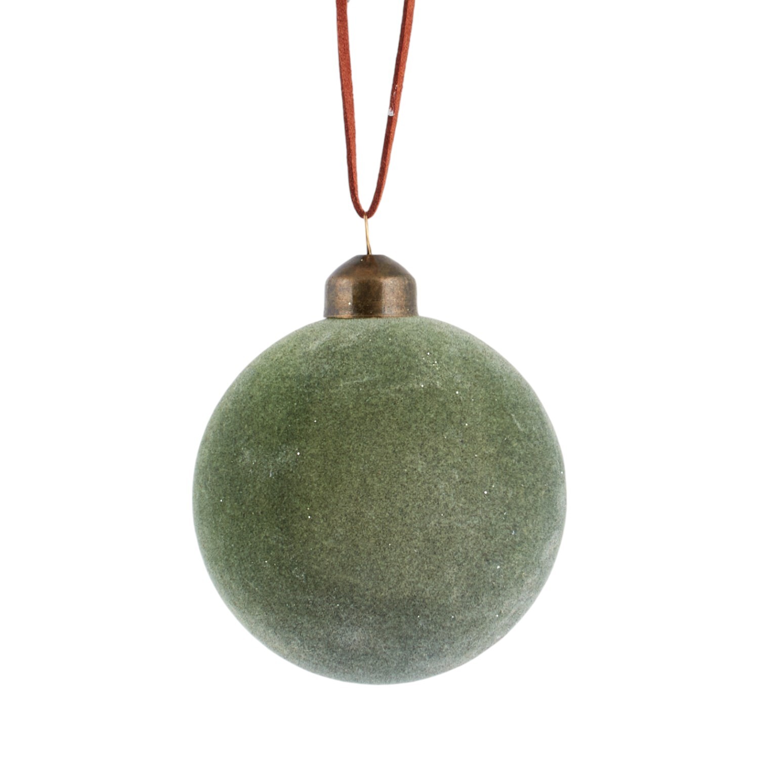 Flocked Bauble Sage Image