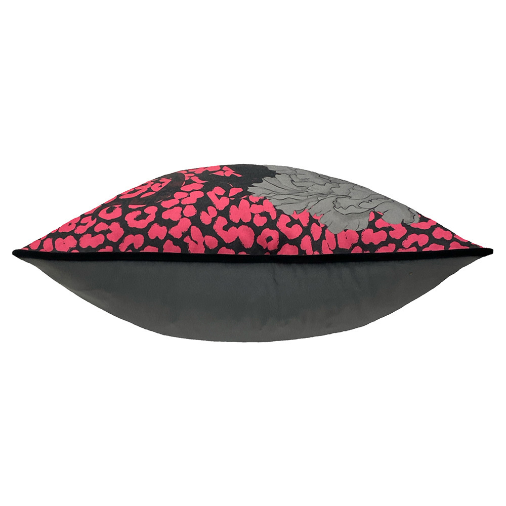 furn. Serpentine Pink and Charcoal Animal Print Cushion Image 3