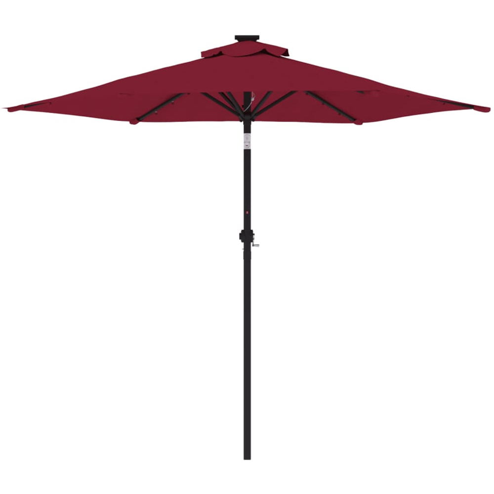 vidaXL Red LED Light Garden Parasol with Steel Pole 2.25m Image 4