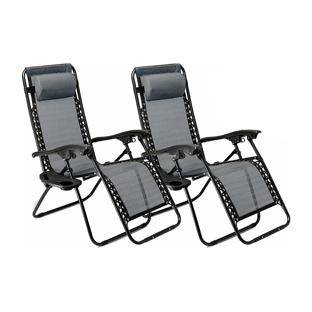 Neo Set of 2 Grey Zero Gravity Loungers Image 2