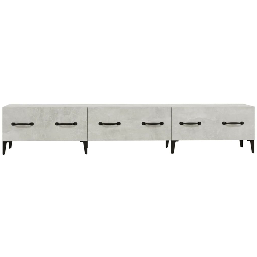 vidaXL 3 Drawer Grey Concrete TV Cabinet Image 3