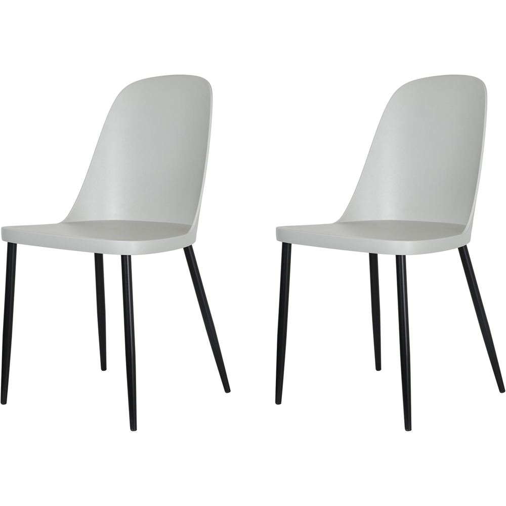 Core Products Aspen Duo Set of 2 Light Grey and Black Chair Image 2