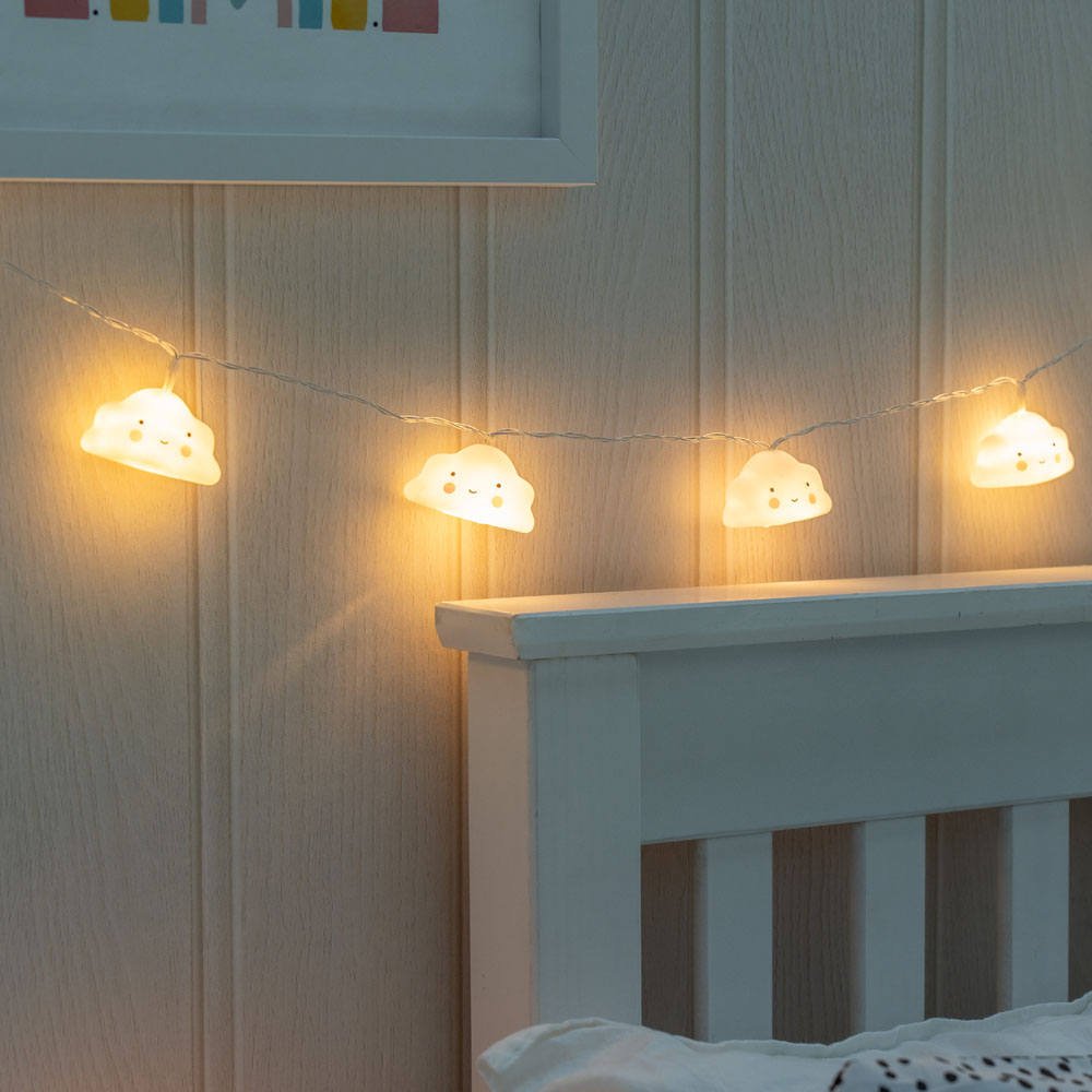 ValueLights 10 Warm White LED Cloud Fairy String Lights Image 3