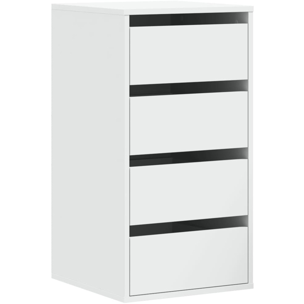 vidaXL 4 Drawer White Wooden Chest of Drawers Image 2