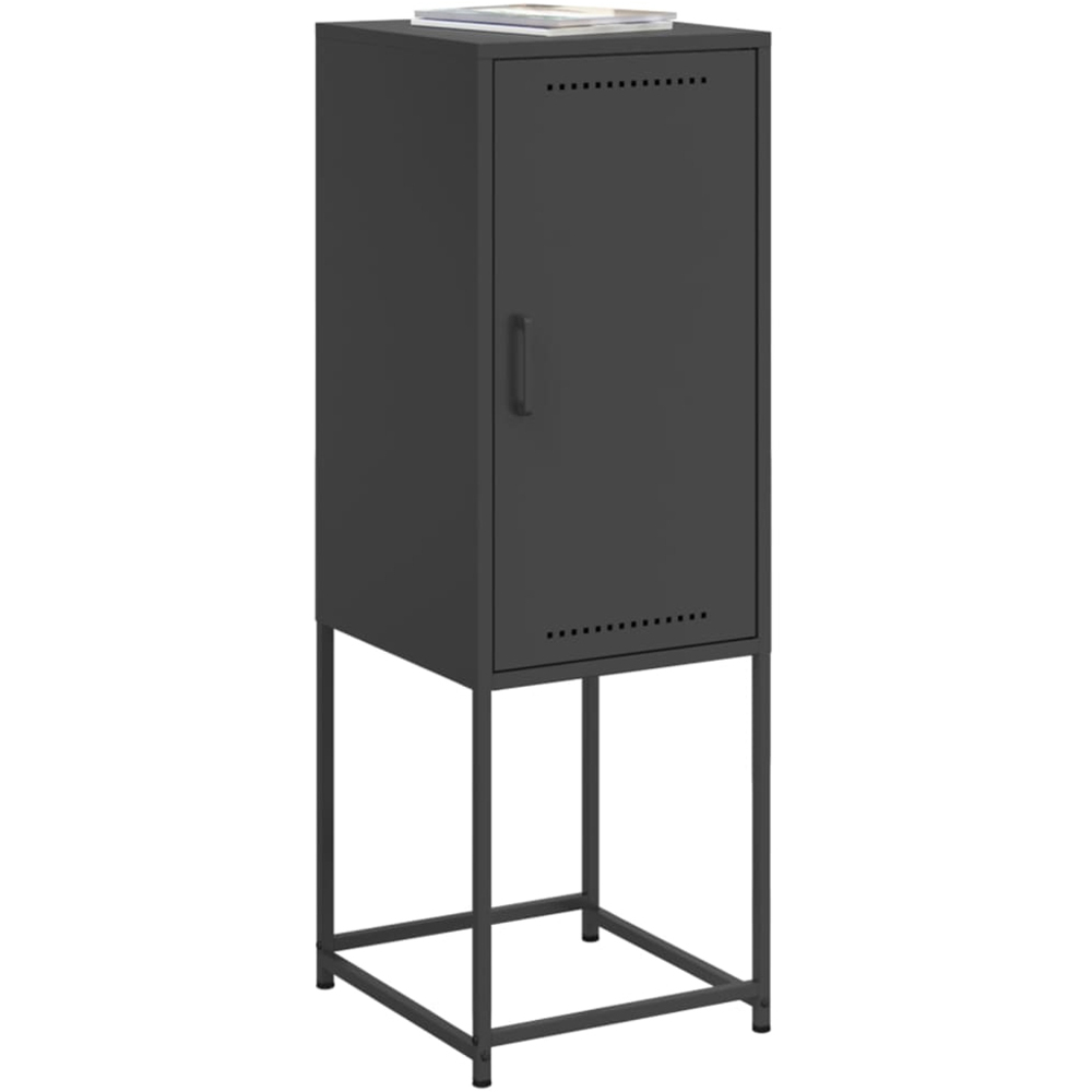 vidaXL Single Door Black Steel Highboard Image 4