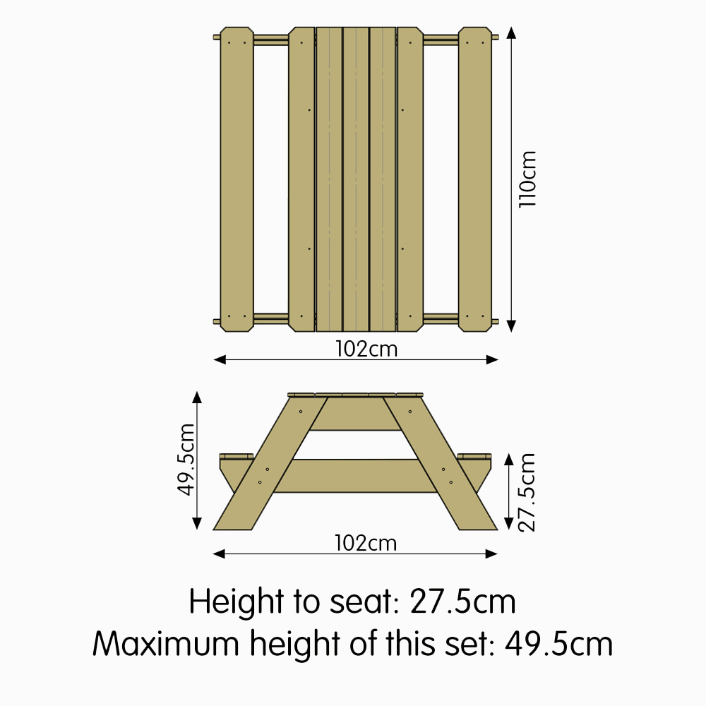 TP Deluxe Wooden Picnic Table Sandpit Image 4