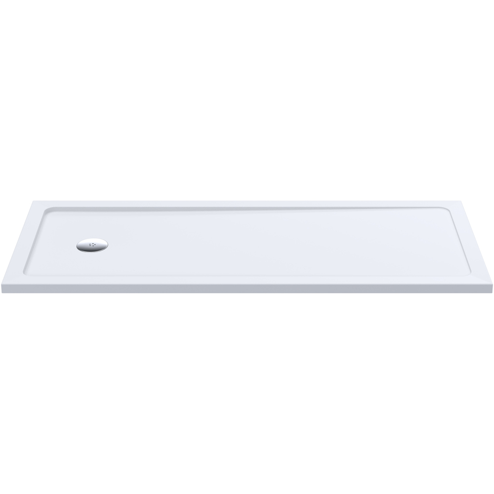 nuie White Rectangular Bath Replacement Slimline Shower Tray 1700 x 700mm Image 1