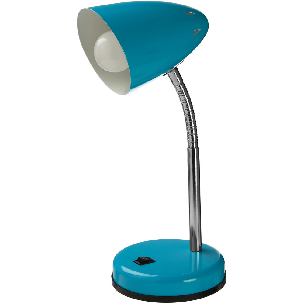 Premier Housewares Blue Gloss Desk Lamp Image 4