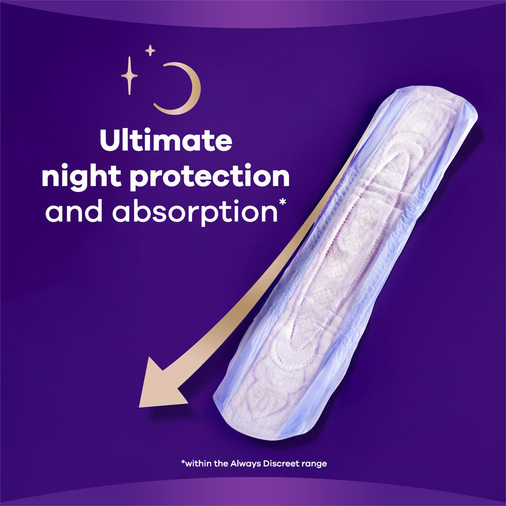 Always Discreet Incontinence Pads Ultimate Night 12 Pack Image 3