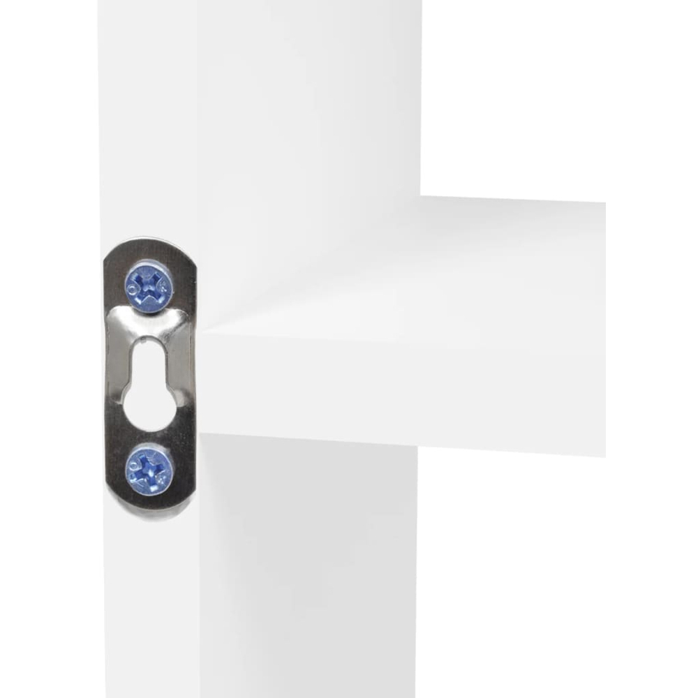 vidaXL 8 Shelf High Gloss White Floating Wall Shelf Image 5