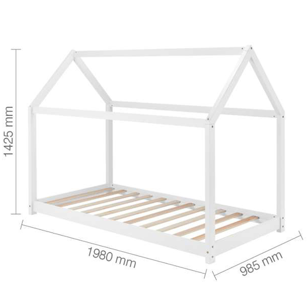 House Single White Bed Frame Image 5