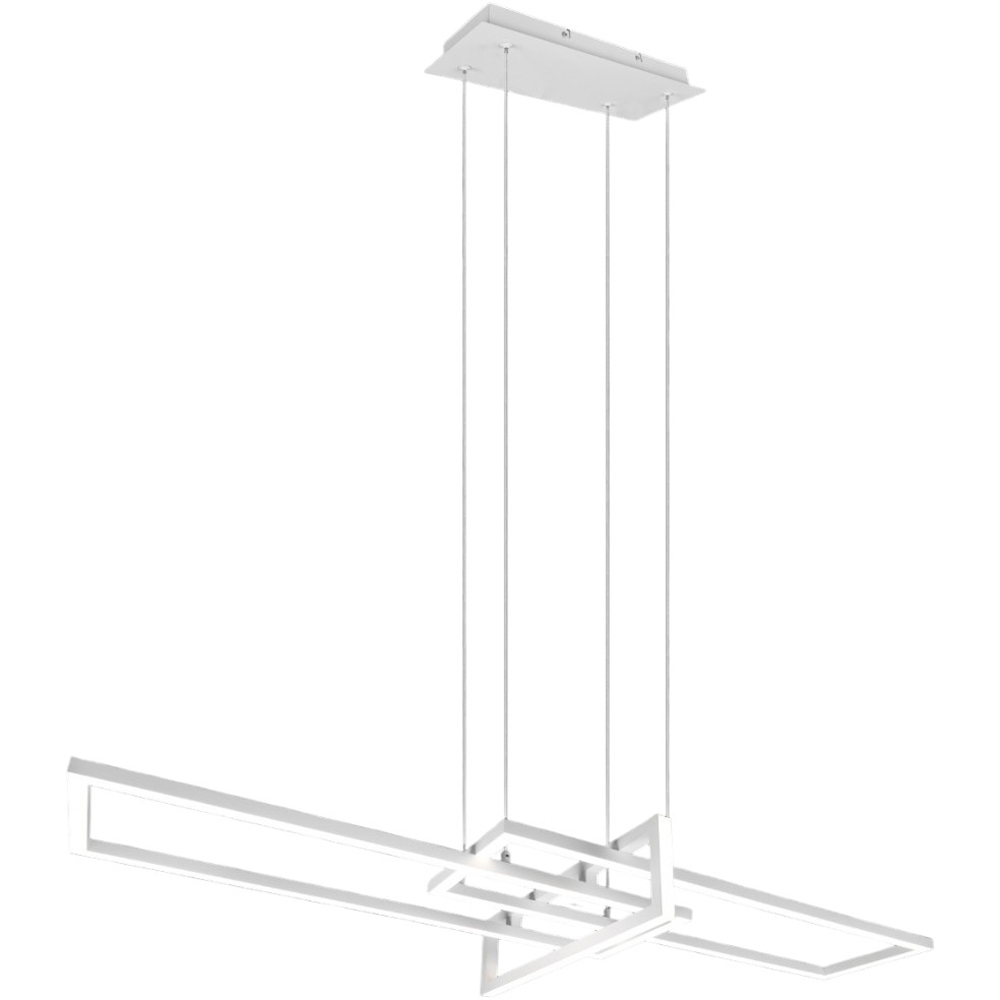TRIO Salinas Matt White Rectangular LED Pendant Light Image 1