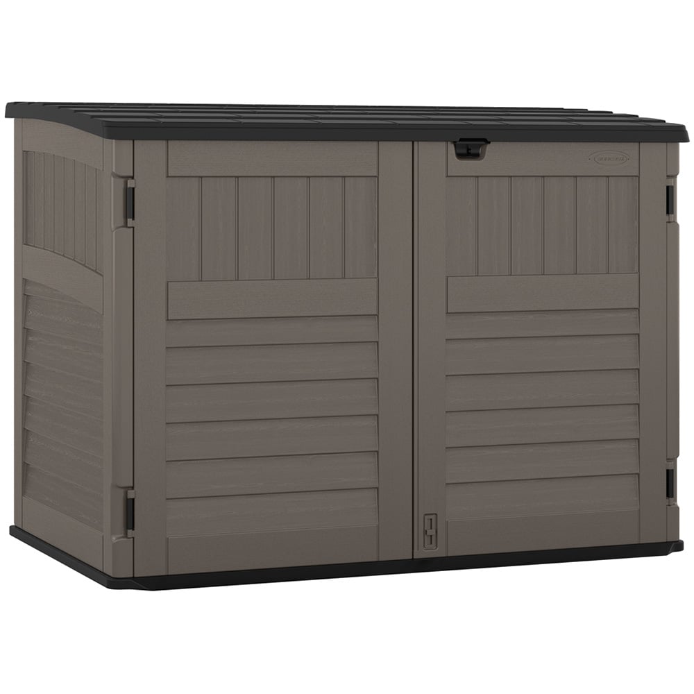 Suncast 4 x 3.2ft Stone Grey Stow Away Wheelie Bin Shed Image 1