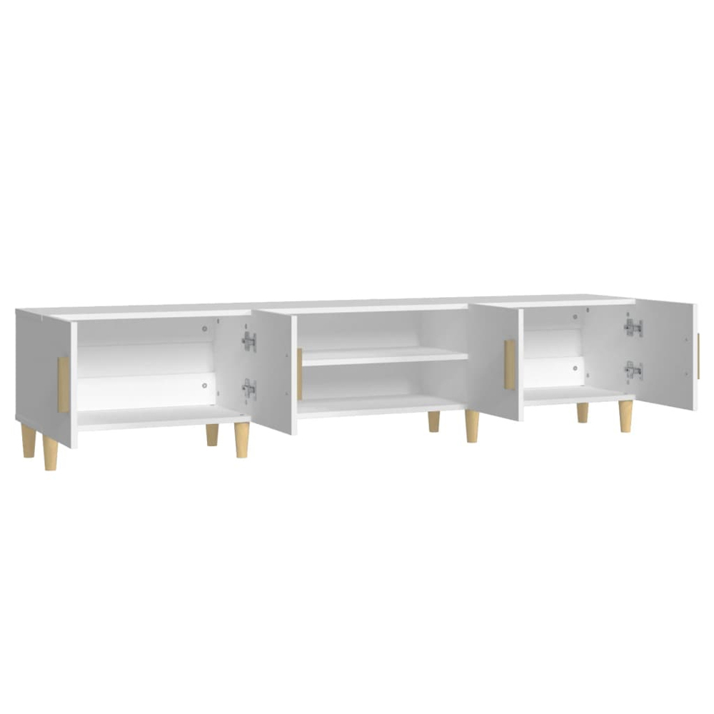 vidaXL 4 Door 2 Shelf White TV Cabinet Image 5