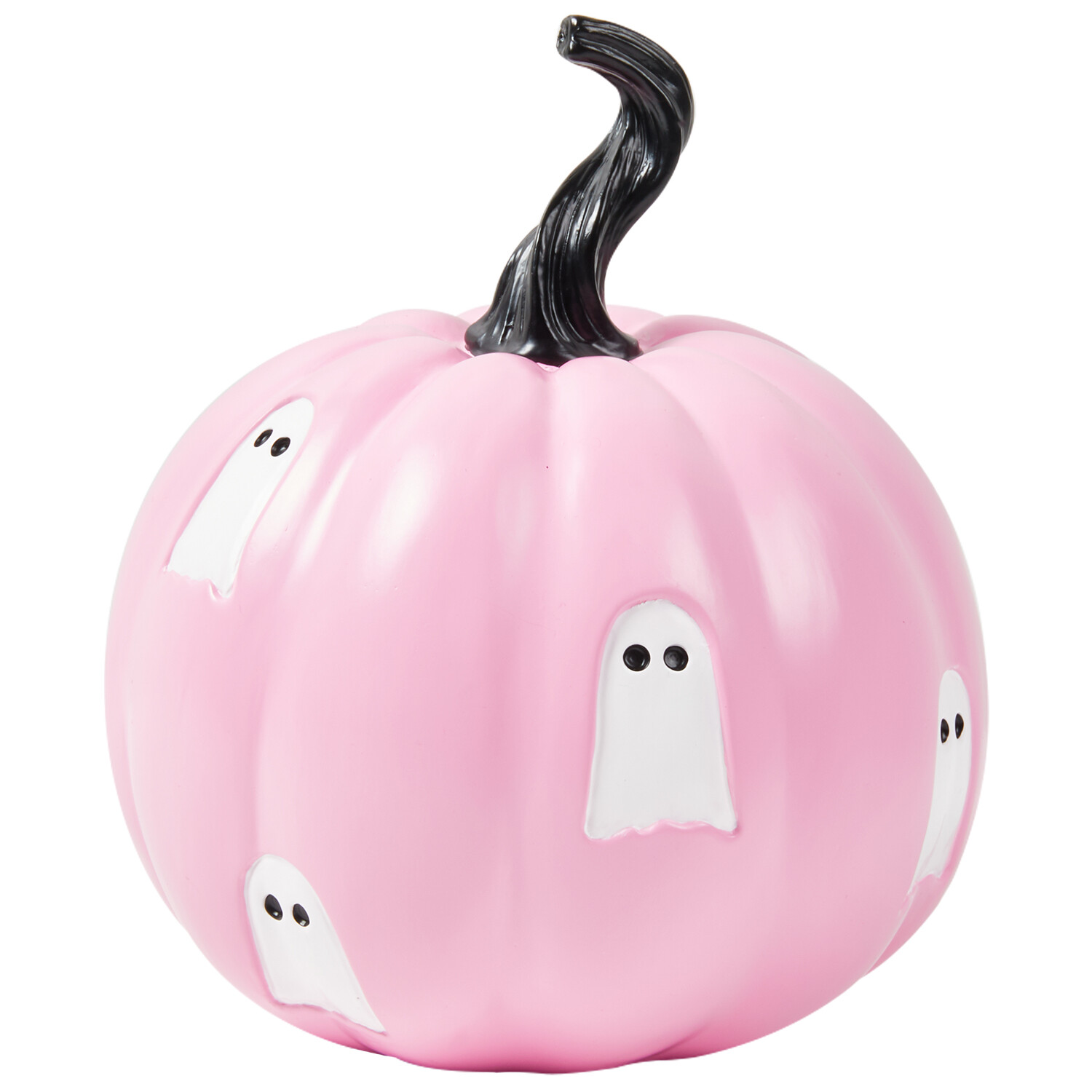 Ghost Pumpkin Ornament Pink and White Image 3