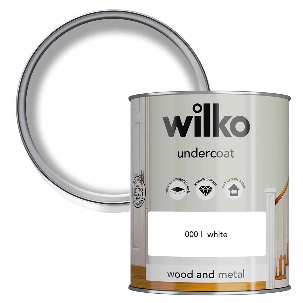 Wilko Wood and Metal White Undercoat 750ml Image 1