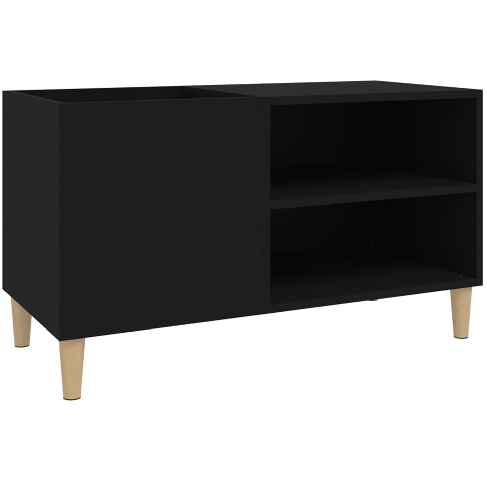vidaXL 2 Shelf Black Record Cabinet Image 2