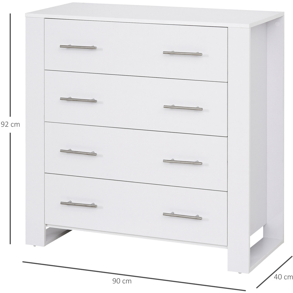 Portland 4 Drawer White Chest of Drawers Image 8