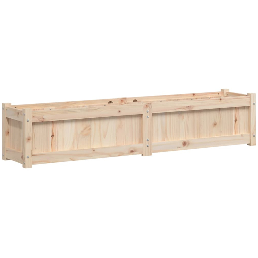 vidaXL Natural Solid Pine Wood Garden Planter 31 x 150 x 31cm 2 Pack Image 1