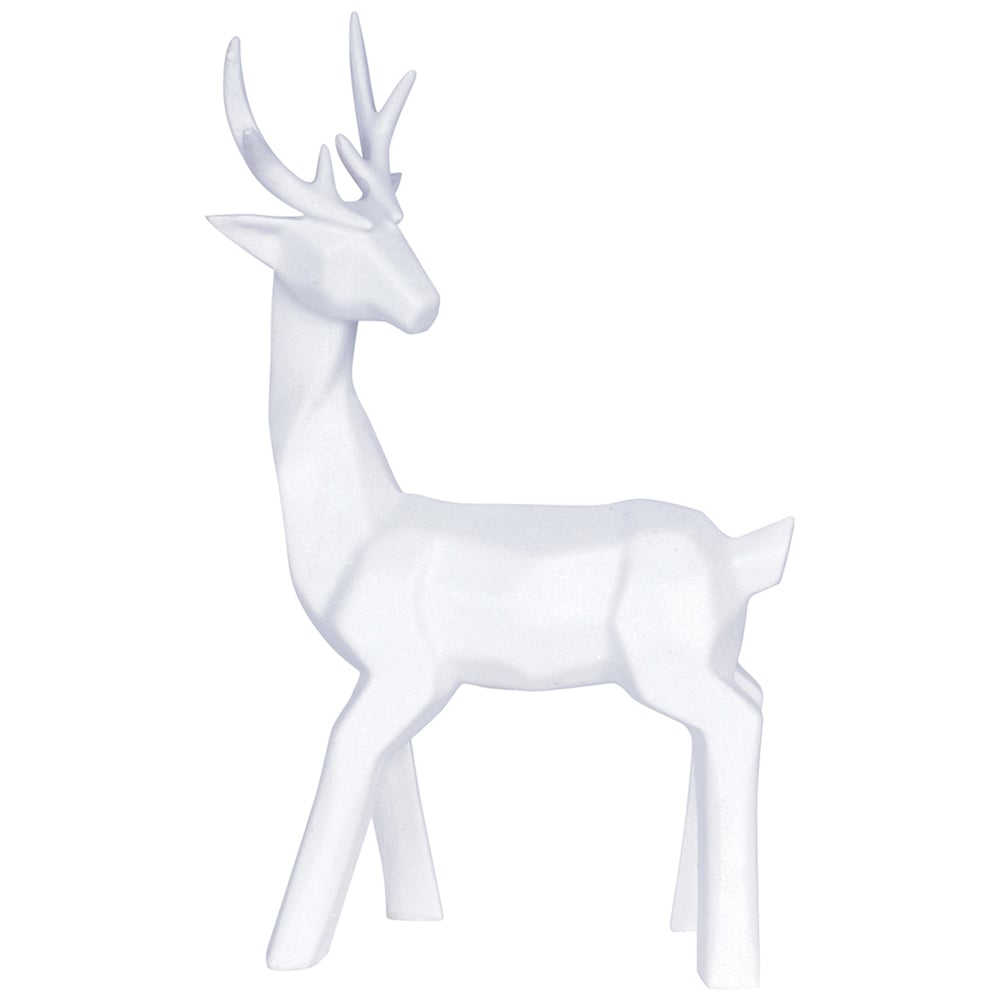 St Helens White Reindeer Christmas Decoration Image 1