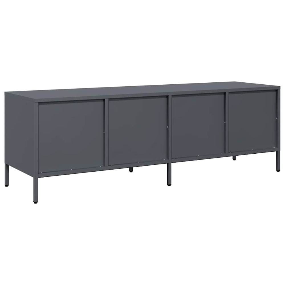 vidaXL 4 Drawer Anthracite Cold-Rolled Steel TV Cabinet Image 5